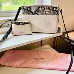 Kate Spade White and Black Crossbody Bag